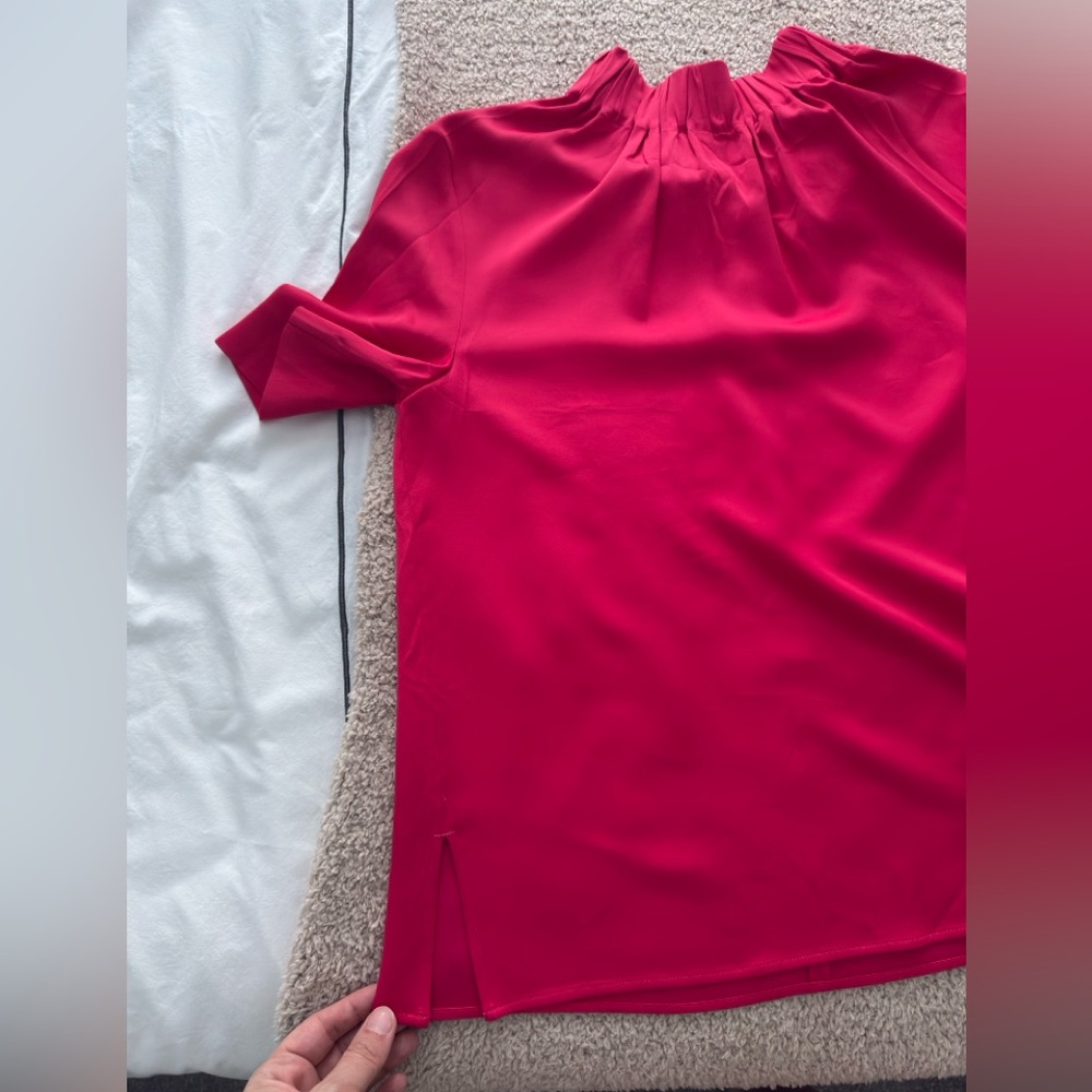 COS High-Neck Satin top Pink - Picture 8 of 11